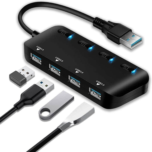 APANAGE 4-Port Powered USB 3.0 Hub Splitter DailySale