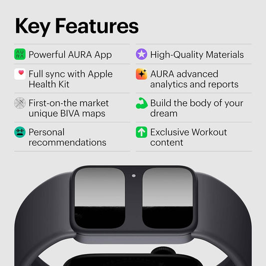 AURA Strap 2 Compatible w Apple Watch (45/49 mm (44/42mm), Coal Black) (Refurbished) DailySale