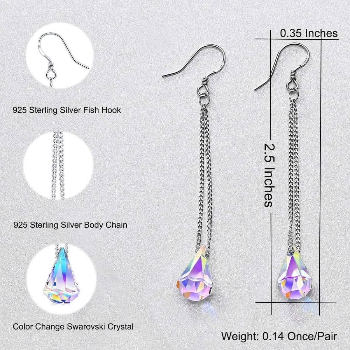 Aurora Borealis Crystal Drop Earrings Made with Swarovski Elements DailySale