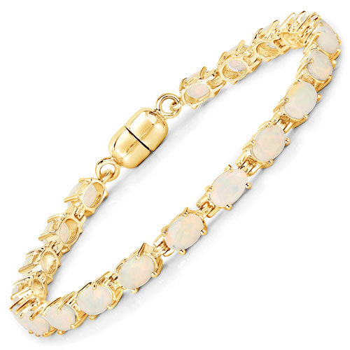 5.28 Carat Genuine Ethiopian Opal .925 Sterling Silver Bracelet Bids.com