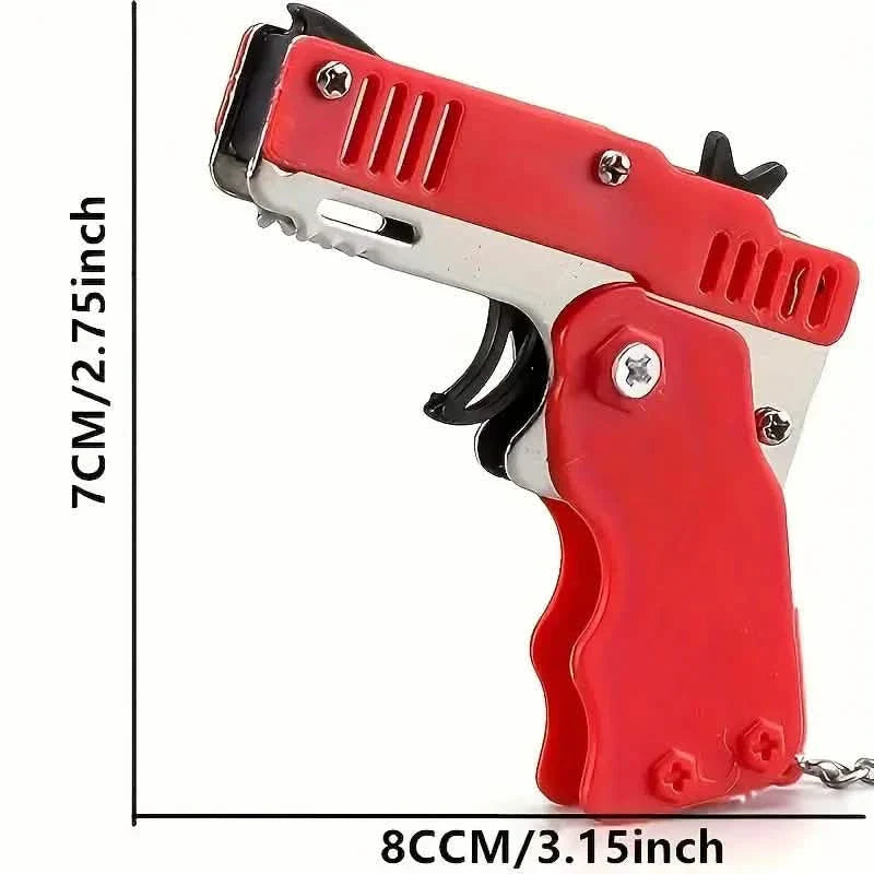 Foldable Metal Rubber Band Launcher Toy Keychain DailySale