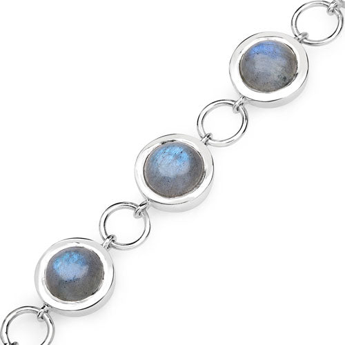 15.48 Carat Genuine Labradorite .925 Sterling Silver Bracelet Bids.com