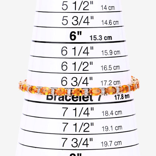 12.33 Carat Genuine Orange Sapphire and White Diamond 14K Yellow Gold Bracelet Bids.com