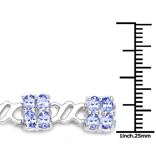 8.16 Carat Genuine Tanzanite .925 Sterling Silver Bracelet Bids.com