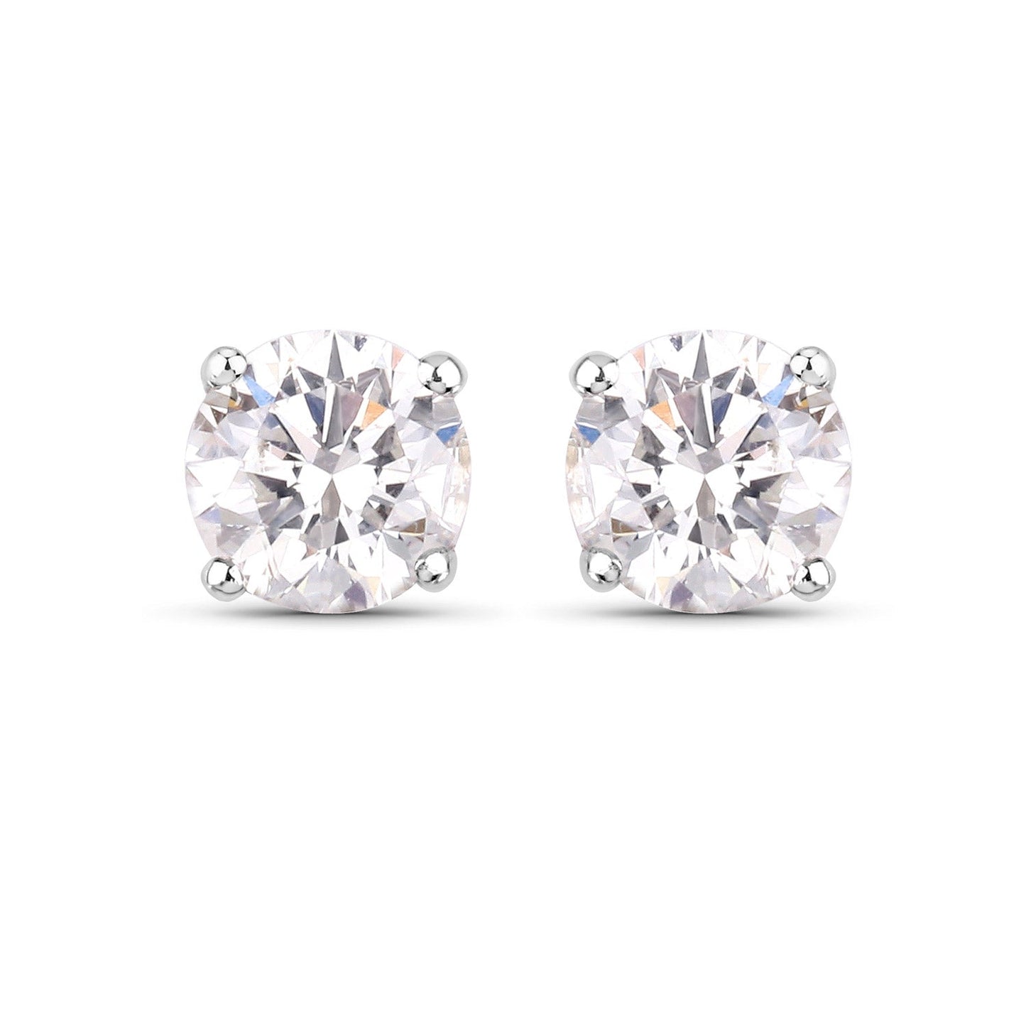 0.54 Carat Genuine White Diamond 14K White Gold Earrings Bids.com