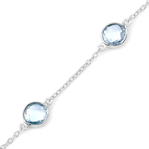 5.00 Carat Genuine Blue Topaz .925 Sterling Silver Bracelet Bids.com