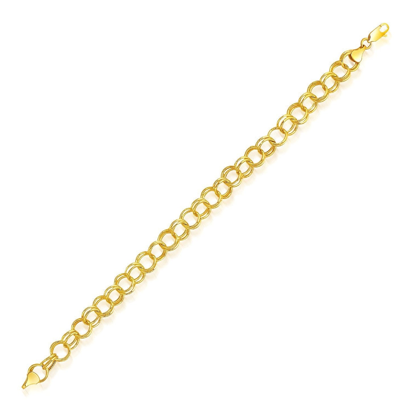 8.0 mm 14k Yellow Gold Lite Charm Bracelet Bids.com