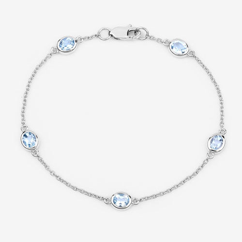 1.80 Carat Genuine Blue Topaz .925 Sterling Silver Bracelet Bids.com