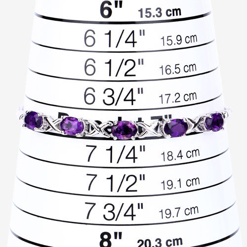 4.00 Carat Genuine Amethyst .925 Sterling Silver Bracelet Bids.com