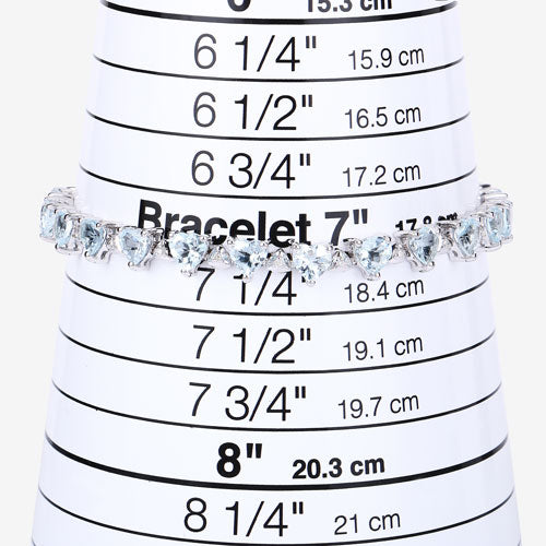 7.71 Carat Genuine Aquamarine and White Diamond .925 Sterling Silver Bracelet Bids.com