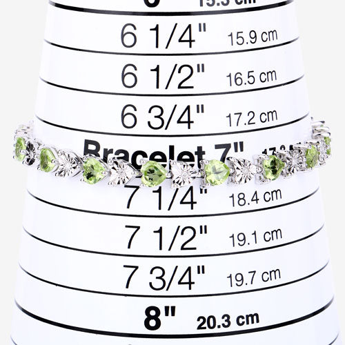 6.74 Carat Genuine Peridot and White Diamond .925 Sterling Silver Bracelet Bids.com