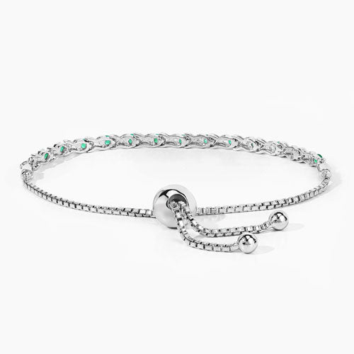 0.72 Carat Genuine Emerald .925 Sterling Silver Bracelet Bids.com