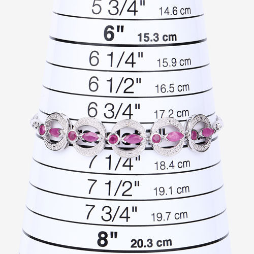 1.65 Carat Genuine Ruby and White Diamond .925 Sterling Silver Bracelet Bids.com