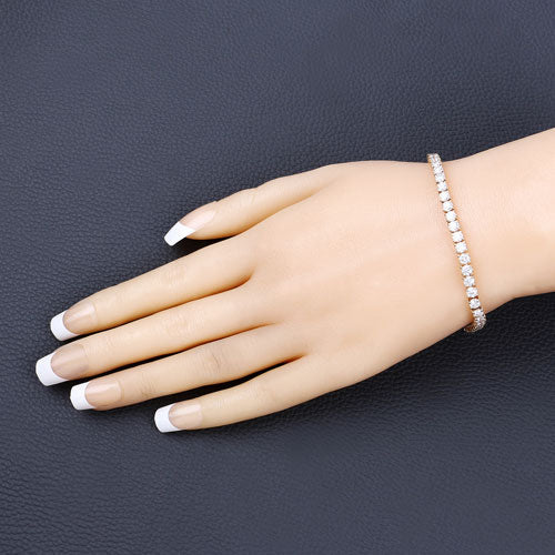 7.00 Carat Lab Grown Diamond 14K Yellow Gold Bracelet Bids.com
