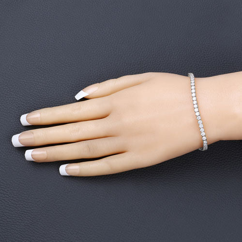 5.10 Carat Lab Grown Diamond 14K White Gold Bracelet Bids.com