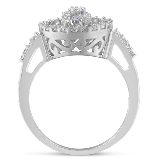 10KT White Gold Diamond Cocktail Ring (1 cttw, H-I Color, SI2-I1 Clarity) Bids.com