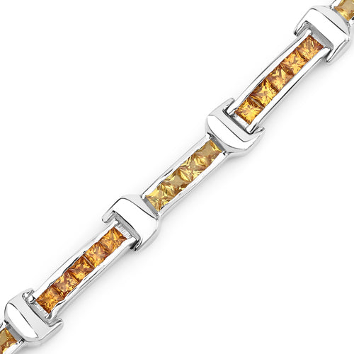 6.48 Carat Genuine Multi Sapphire .925 Sterling Silver Bracelet Bids.com