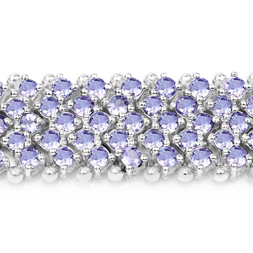 14.70 Carat Genuine Tanzanite .925 Sterling Silver Bracelet Bids.com