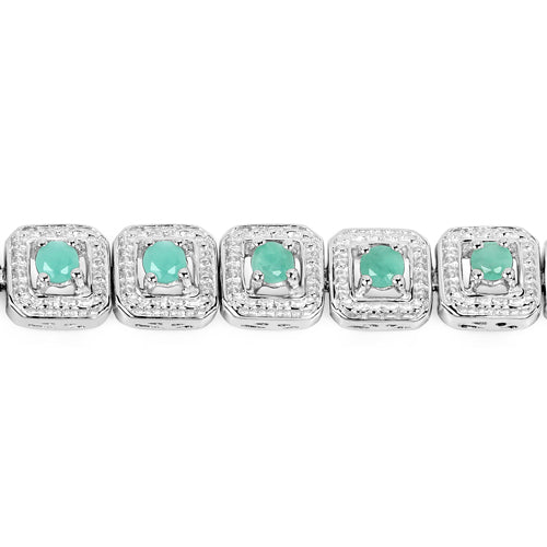 2.40 Carat Genuine Emerald .925 Sterling Silver Bracelet Bids.com