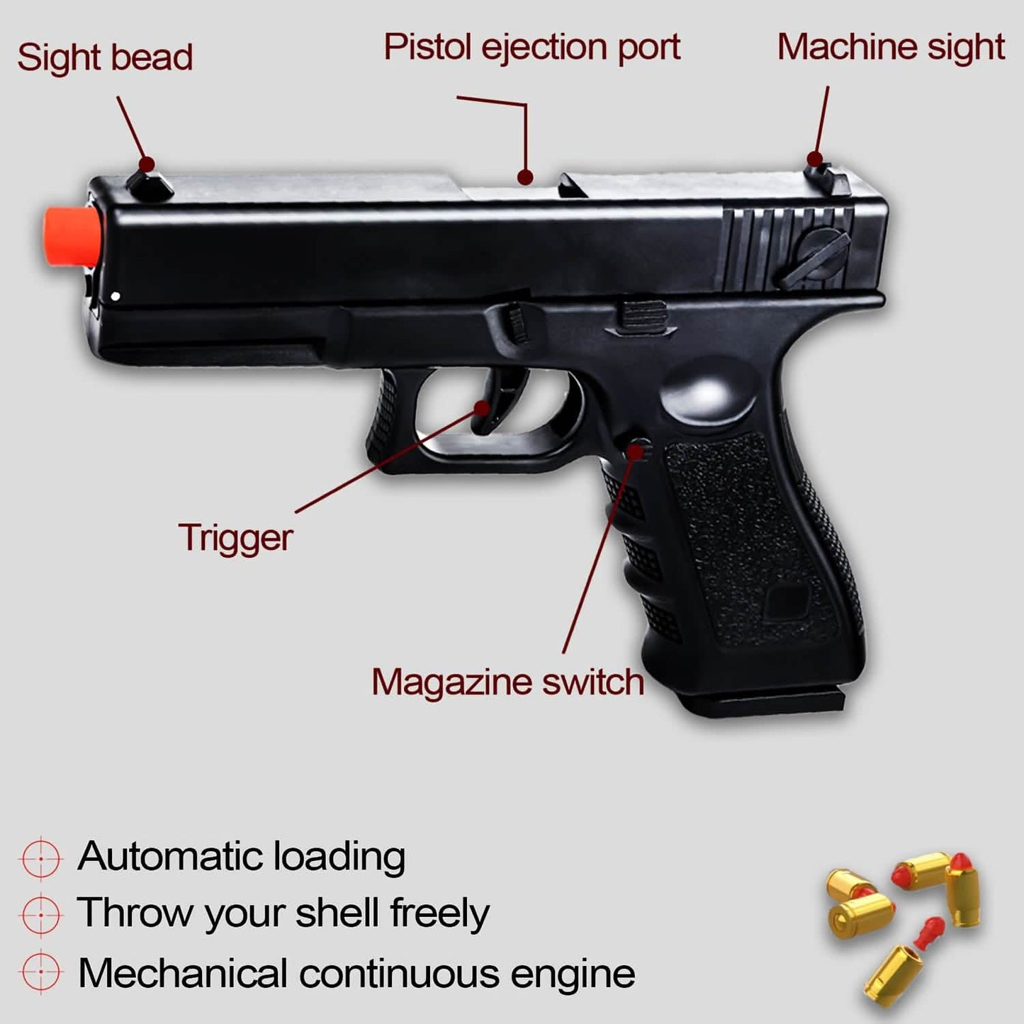 Semi-Automatic Foam Bullet Toy Pistol for Kids (8+) DailySale