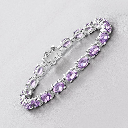 14.40 Carat Genuine Amethyst .925 Sterling Silver Bracelet Bids.com
