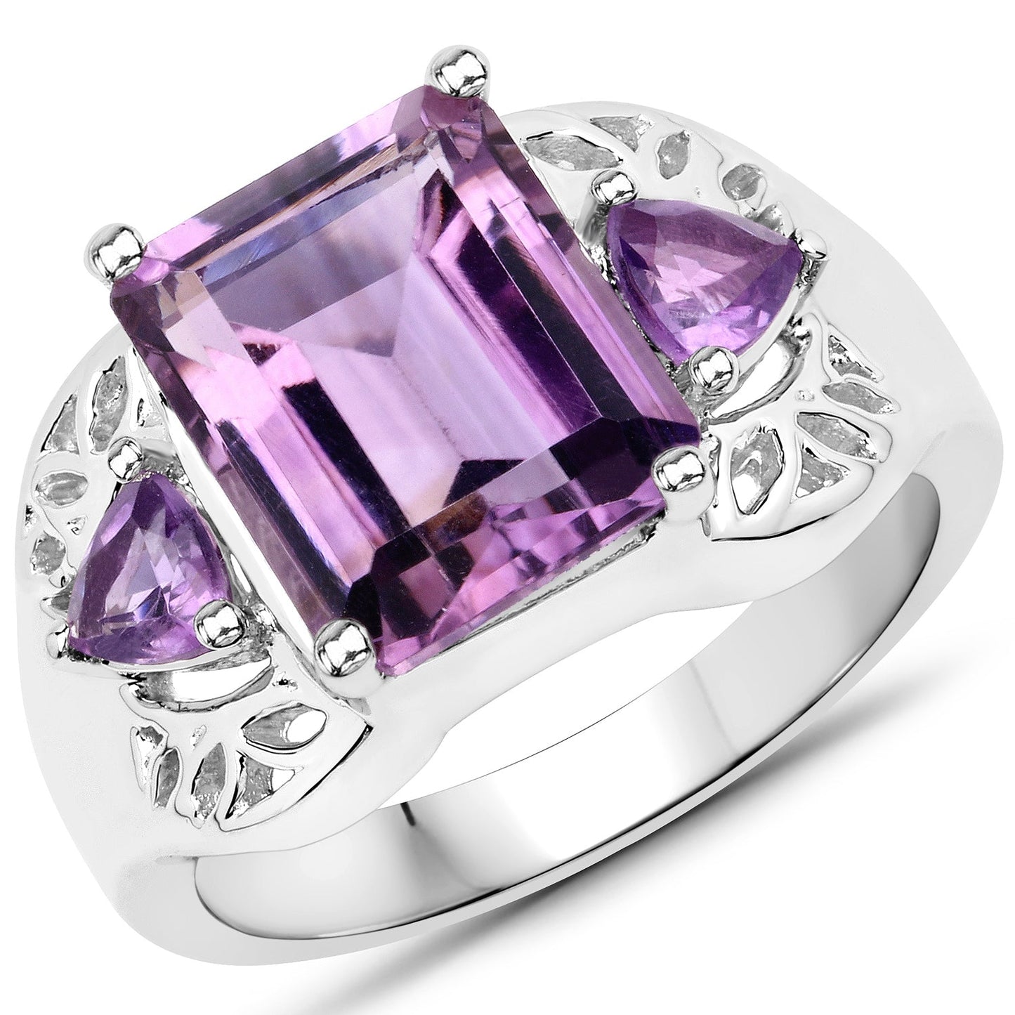 4.30 Carat Genuine Amethyst .925 Sterling Silver Ring Bids.com
