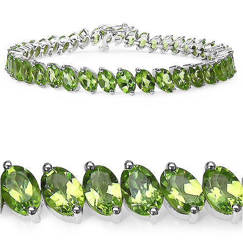 19.35 Carat Genuine Peridot .925 Sterling Silver Bracelet Bids.com