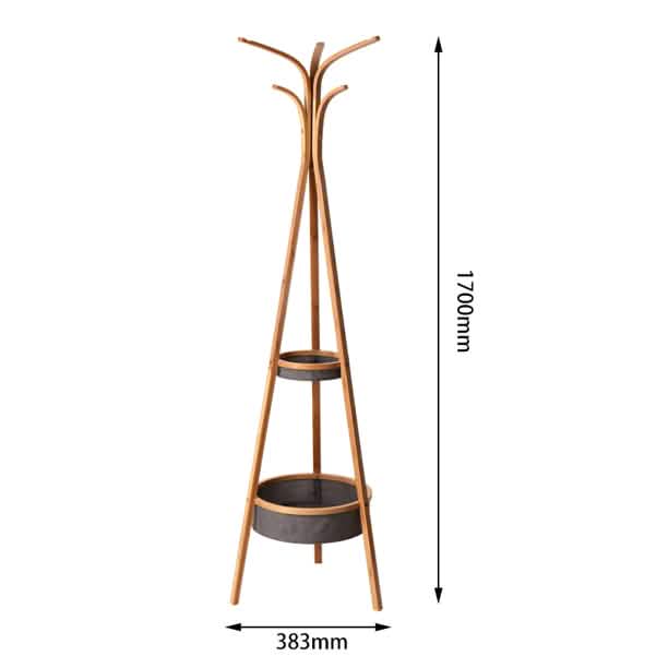 Bamboo Hanger with Storage Rack Living Room Bedroom DailySale