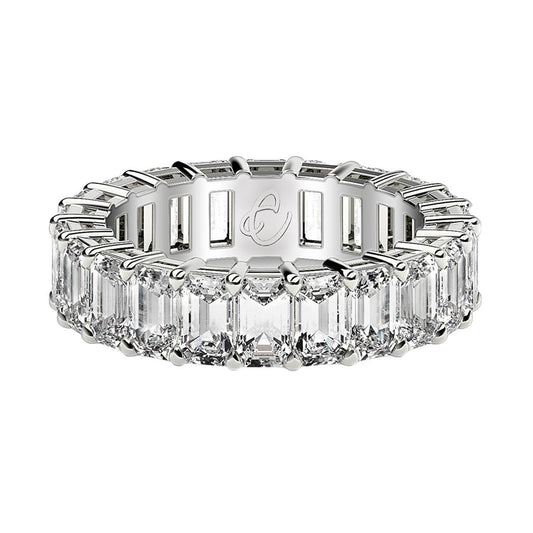 Emerald Cut Lab Grown Diamond Eternity Ring in 14k White Gold (4 cttw FG/VS2) Bids.com