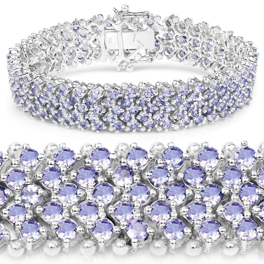 14.70 Carat Genuine Tanzanite .925 Sterling Silver Bracelet Bids.com