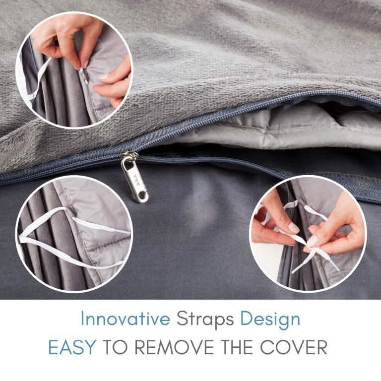 Bibb Home Weighted Blanket with Reversible Removable Cover DailySale