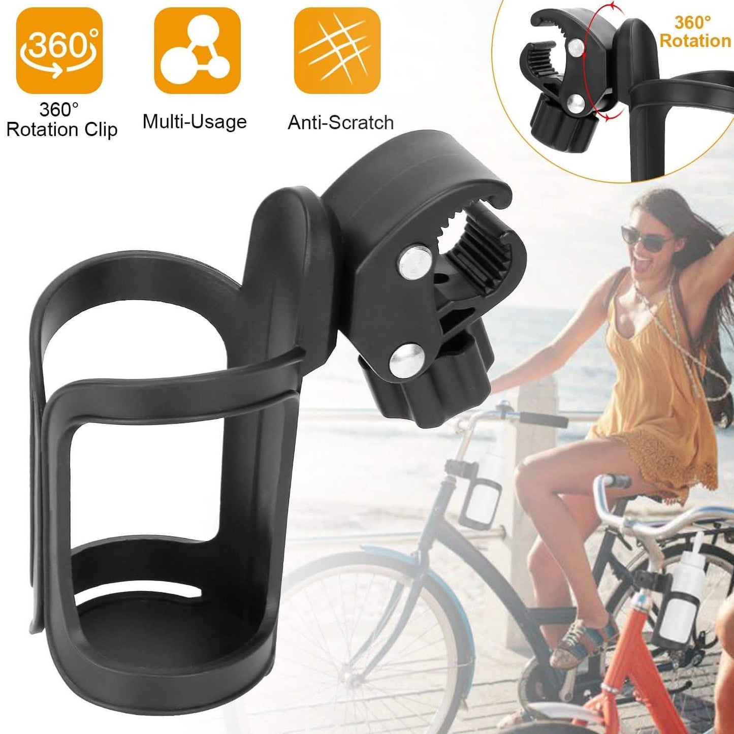 Bike Water Bottle Holder 360° Rotating Drink Cup Cage DailySale