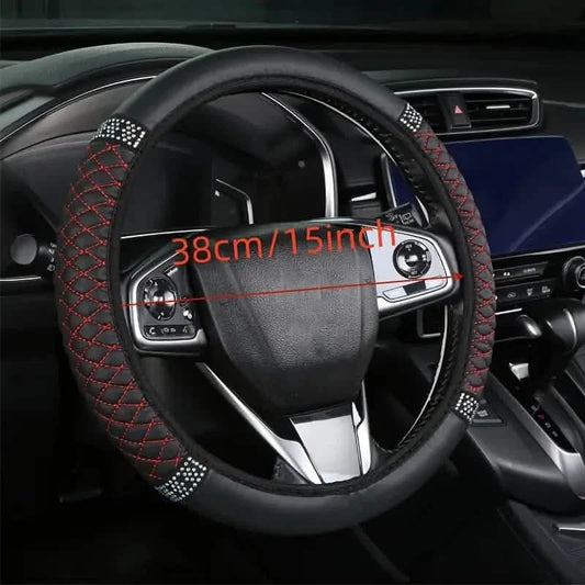 Bling Soft Faux Leather Car Steering Wheel Cover Non-Slip Heat And Cold Protector DailySale