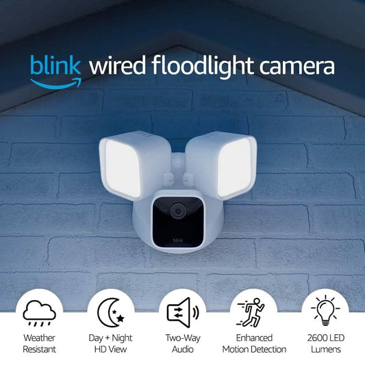 Blink Wired Floodlight 2600 Lumens Smart Security Camera (Refurbished) DailySale