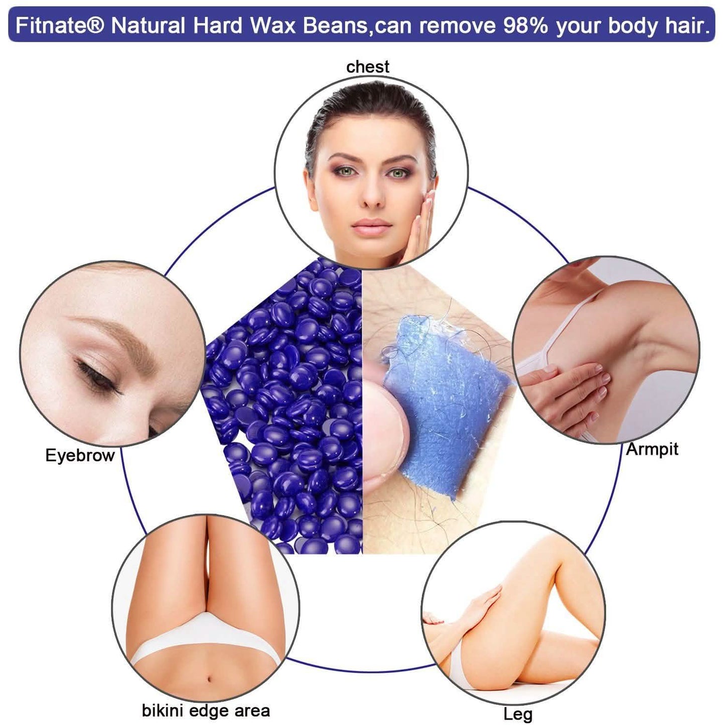 Blue Hard Wax Beans Painless Hair Removal DailySale