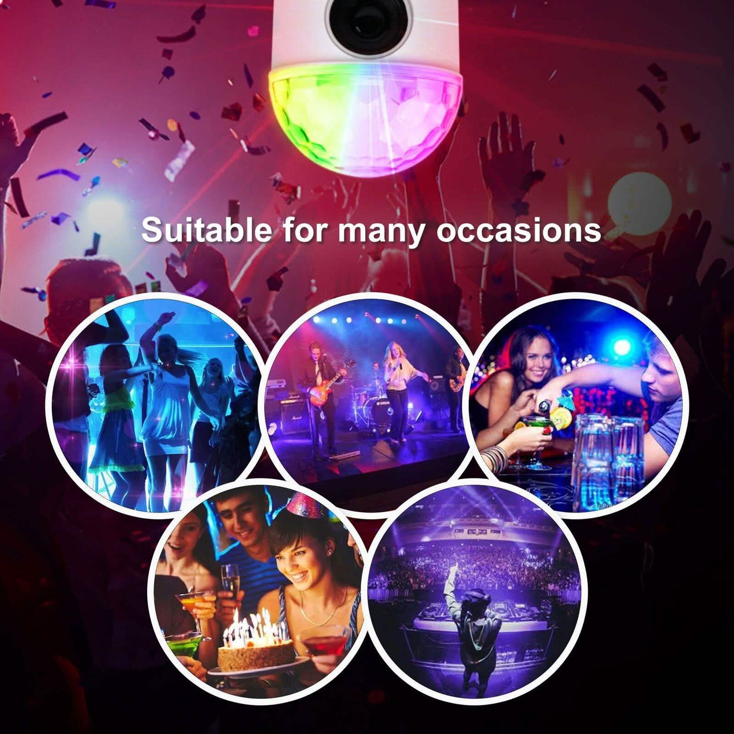 Bluetooth RGB Disco Party Light LED Stage Ball Light KTV Strobe DJ Activated Lamp DailySale