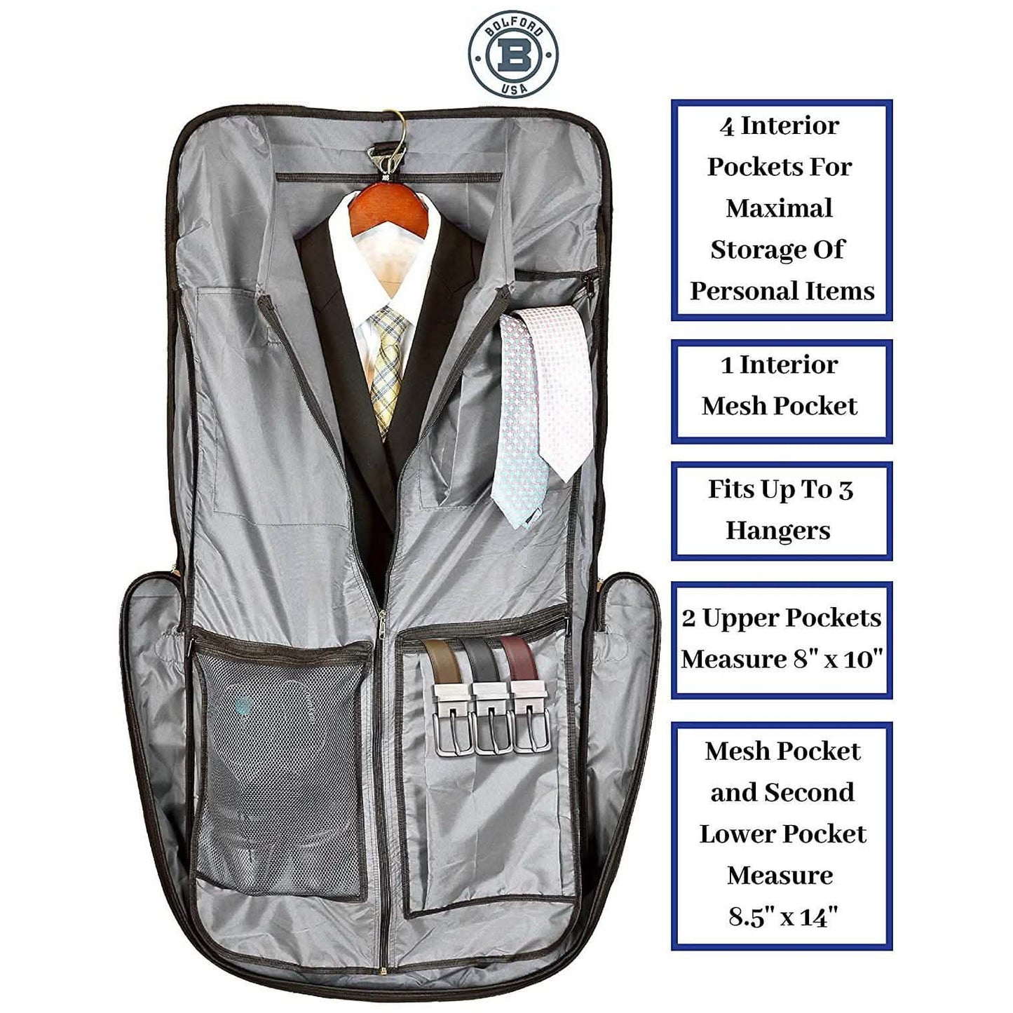 Bolford Travel Garment Bag For Business Trips And Travel With Padded Computer Pocket DailySale