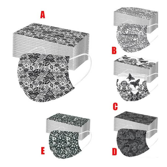 Butterfly Disposable Mask Flowers Lace DailySale