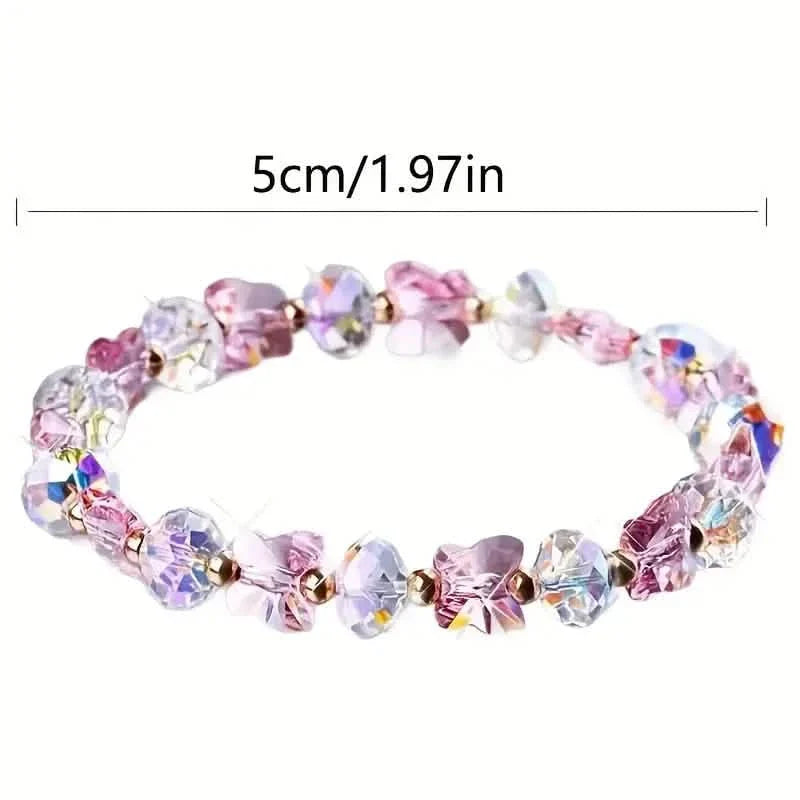 Butterfly-Shaped Artificial Crystal Beaded Charm Bracelet DailySale