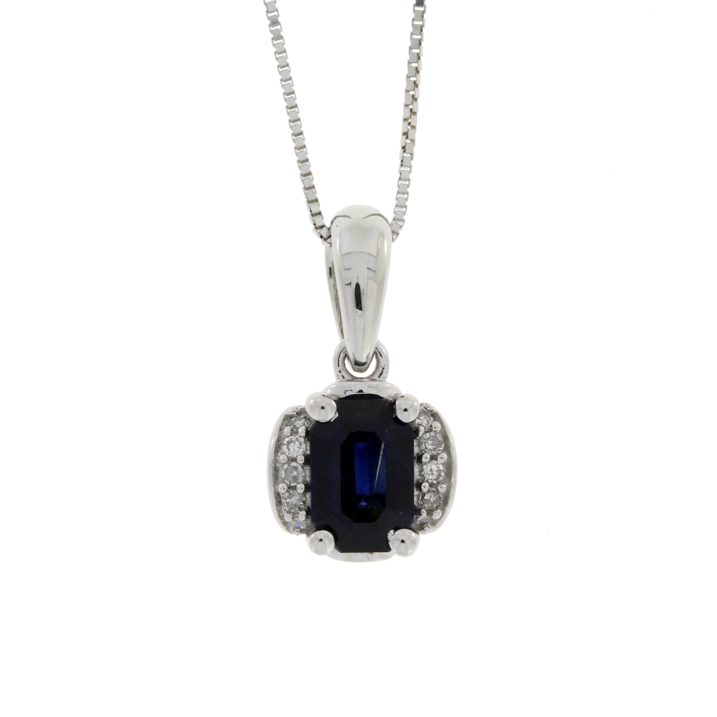 .63ct Sapphire Diamond Fashion Pendants 14KT White Gold Bids.com
