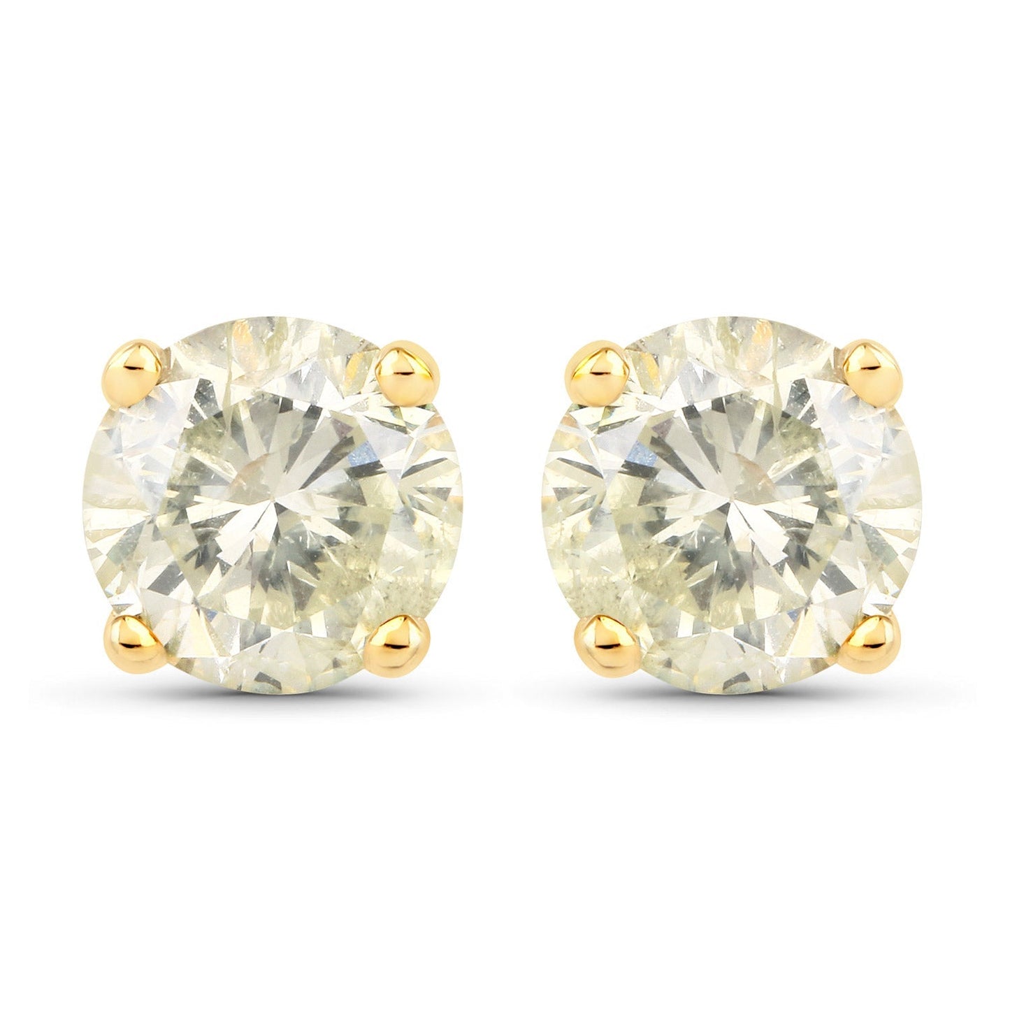 1.24 Carat Genuine LB Diamond 14K Yellow Gold Earrings Bids.com