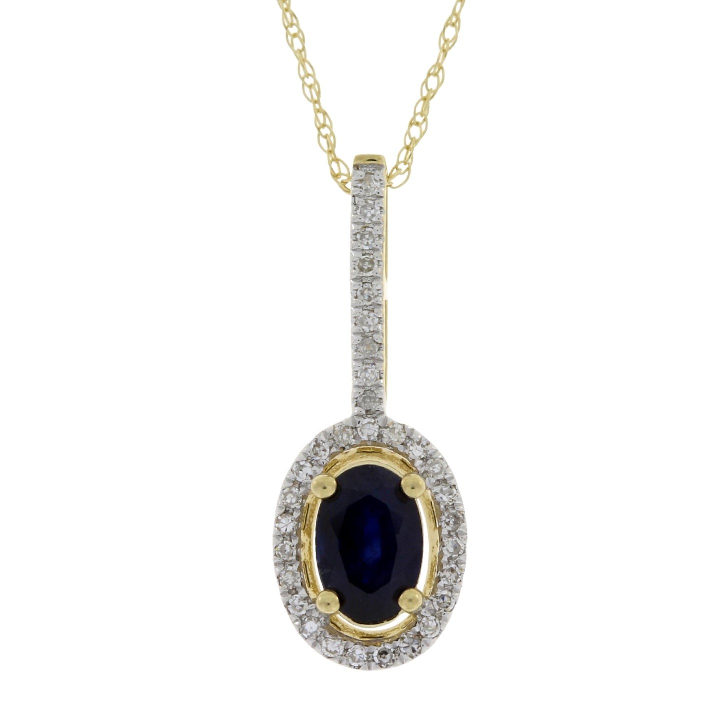 Sapphire Diamond Fashion Pendants 14KT Yellow Gold Bids.com