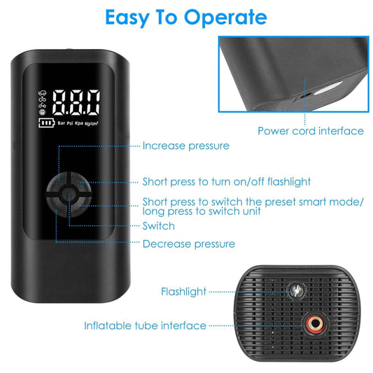 Car Tire Inflator Corded with LED Light DailySale
