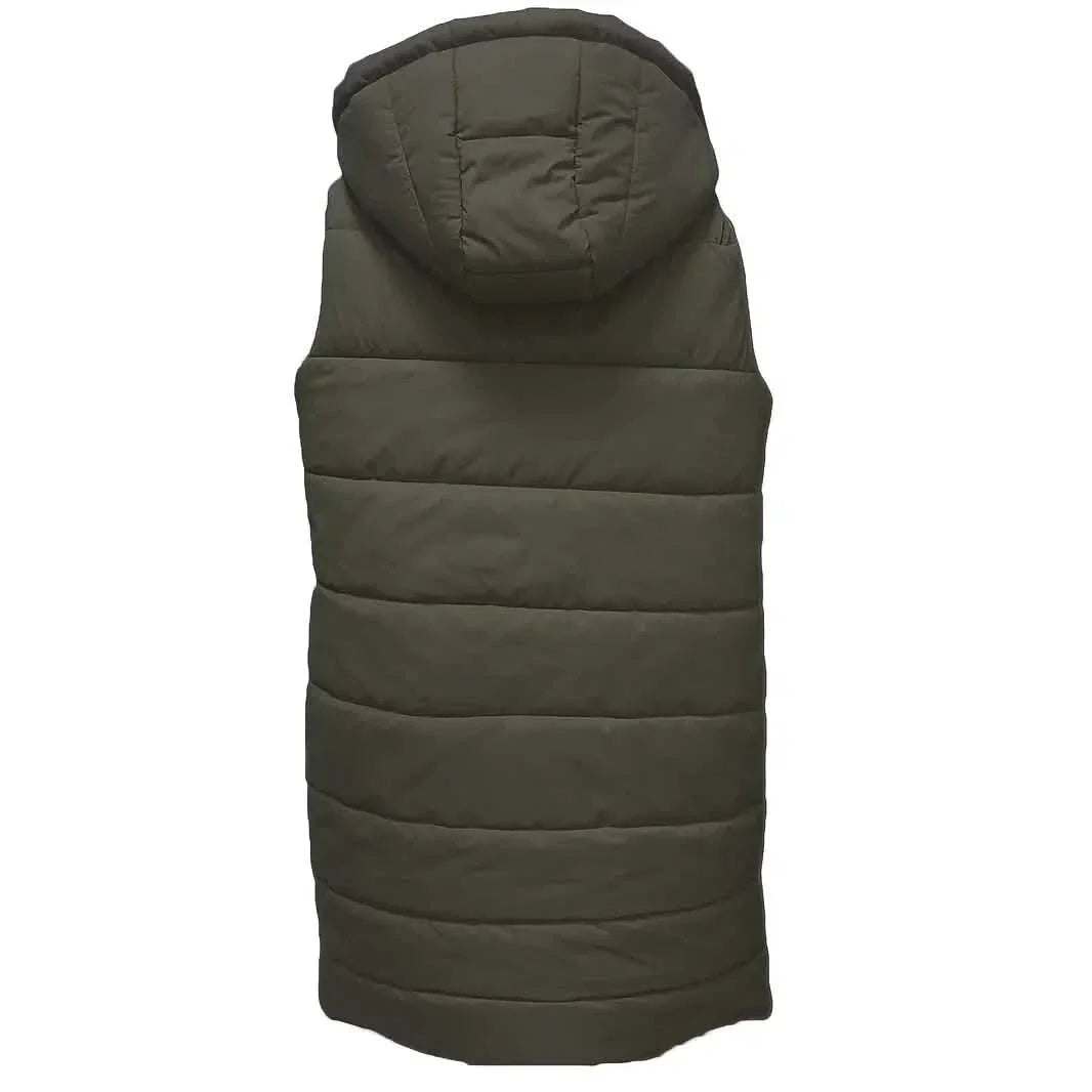 Casual Sleeveless Long Button Front Hooded Coat Outerwear DailySale