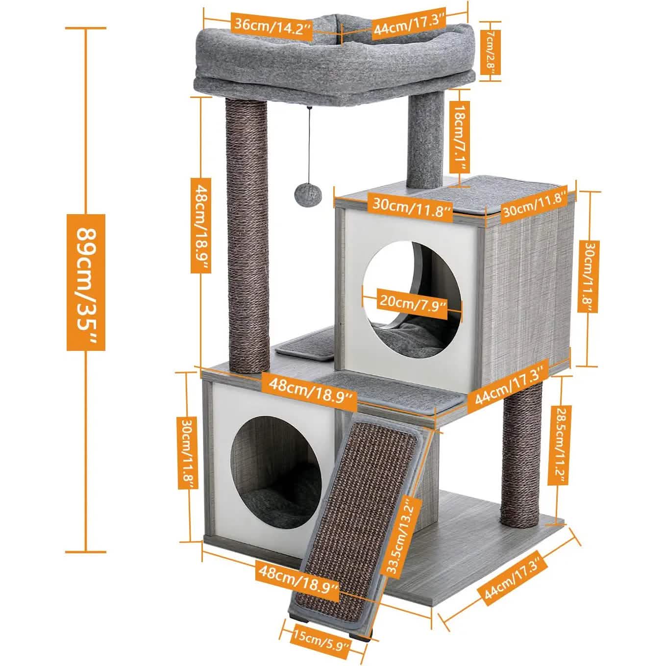 Cat Tree Deluxe 34" Cat Tower DailySale