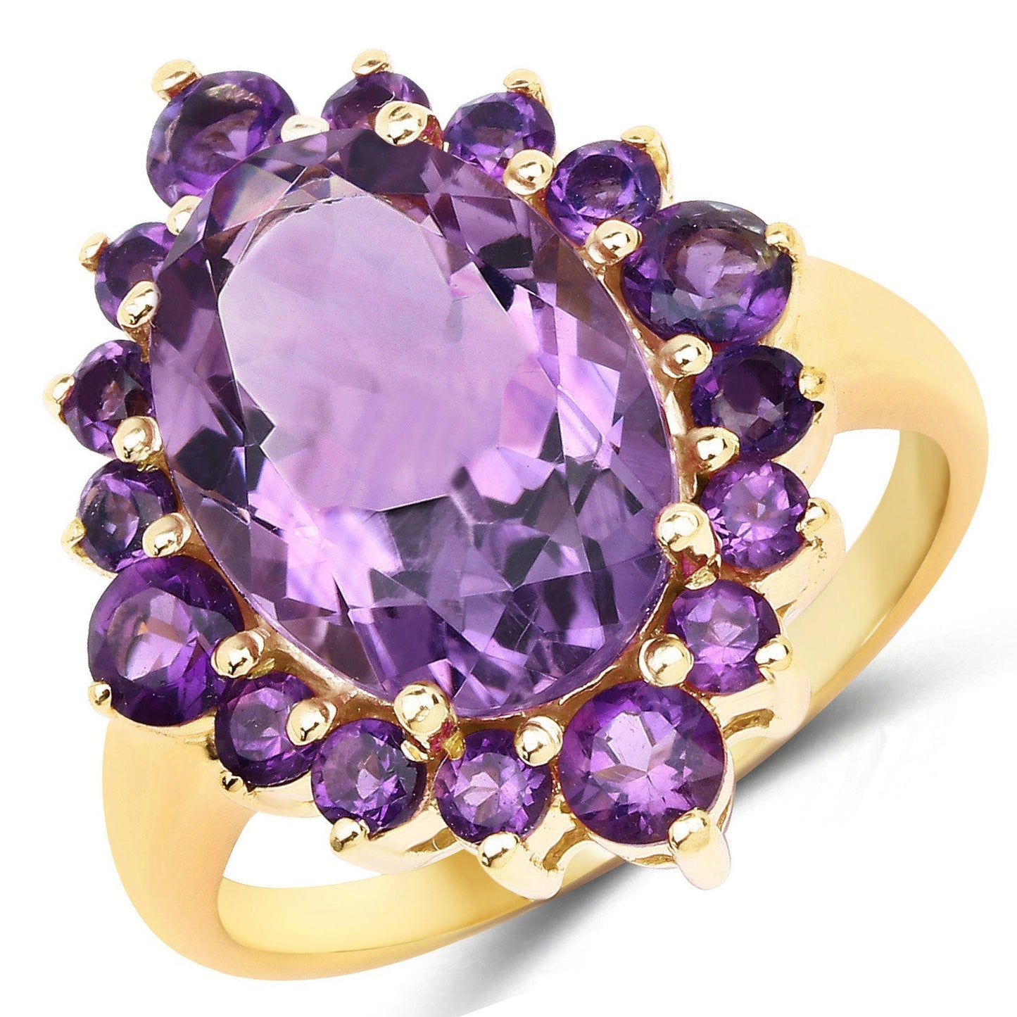 6.22 Carat Genuine Amethyst .925 Sterling Silver Ring Bids.com