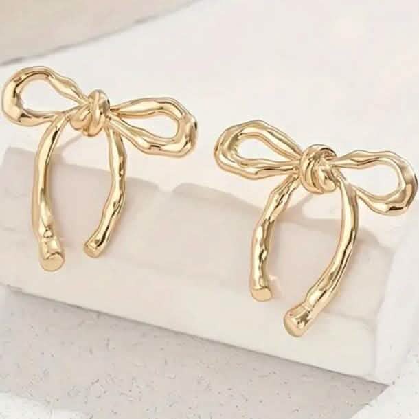 Chic Bowknot Ribbon Stud Earrings for Women DailySale