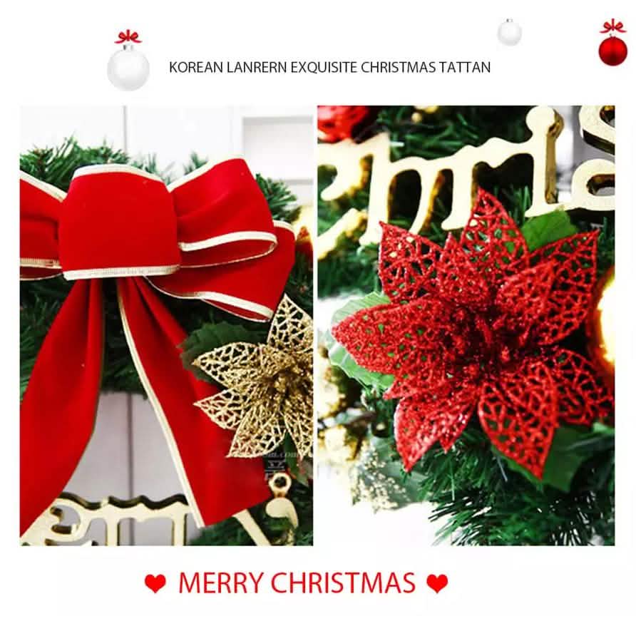 Christmas Xmas Wreath Home Door Wall Ornament Garland Bowknot Party Decoration DailySale