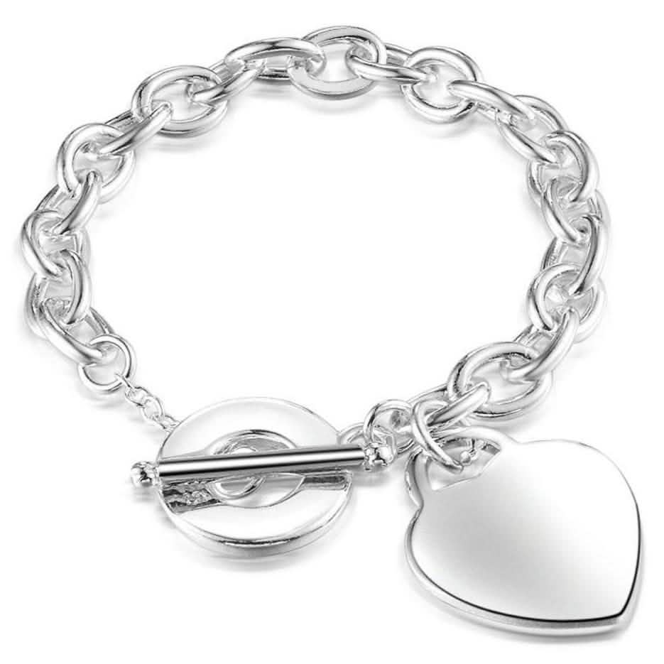 Classic Toggle Clasp Heart Bracelet DailySale