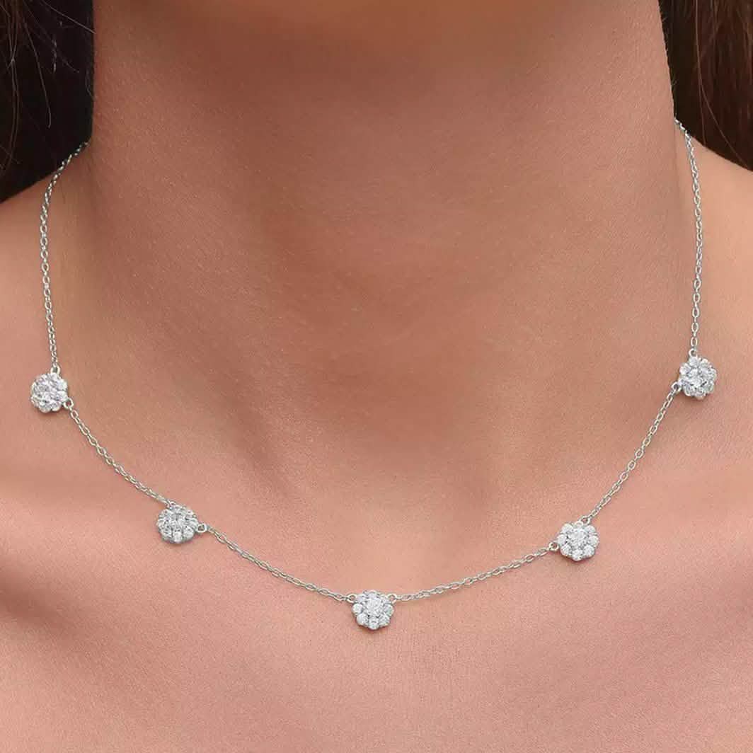Cluster Flower Station Choker Necklace DailySale